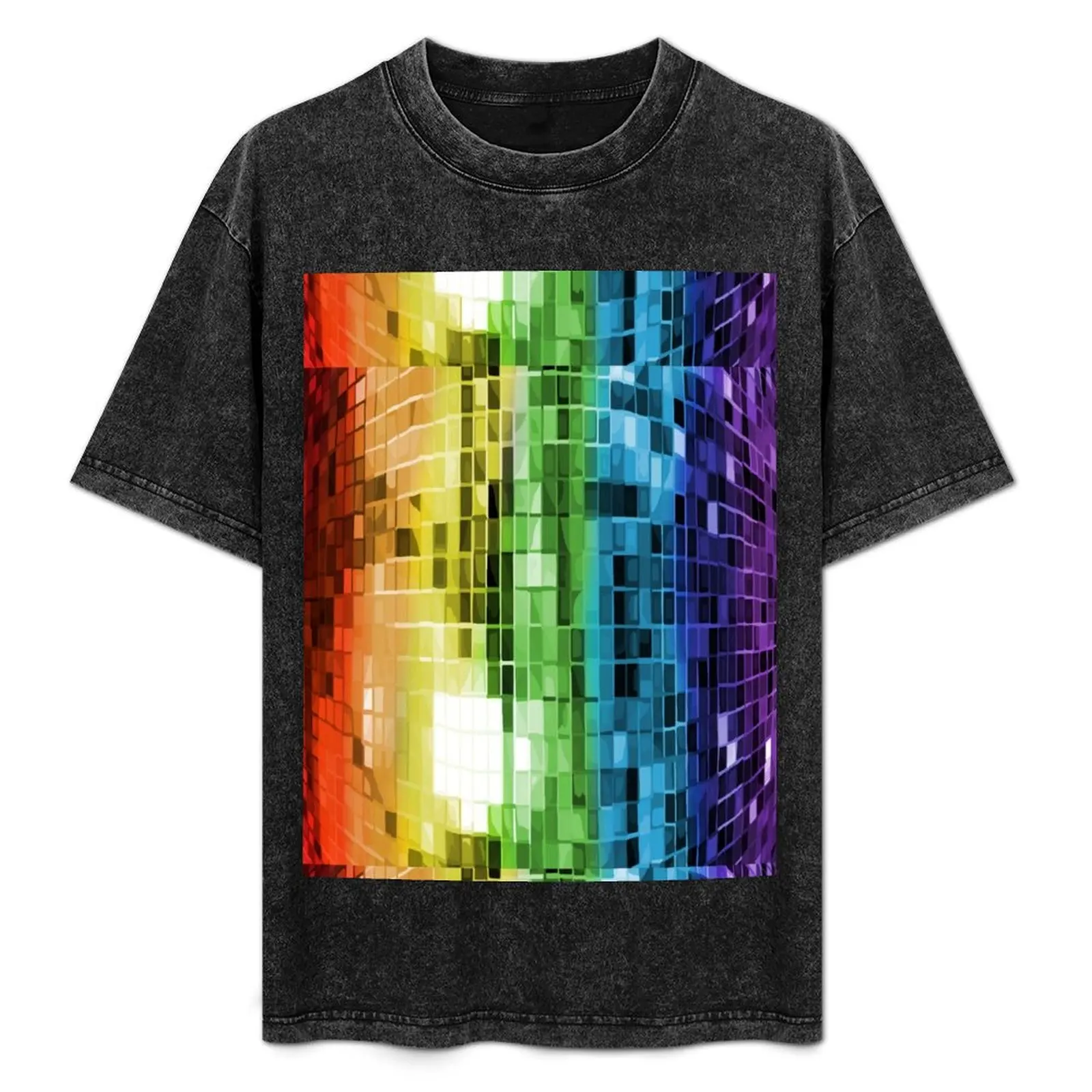 

Rainbow Disco Ball Pattern T-Shirt Art Pattern Printed Casual Top