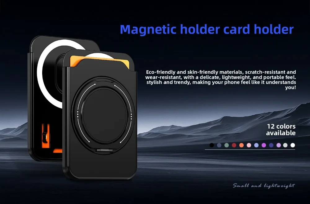 Magnetisches Kartenetui mit 360 drehbarem Ringständer für iPhone 17 Pro Max 16 15 Samsung S25 S26 Ultra Magsafe Hülle – Detail 1