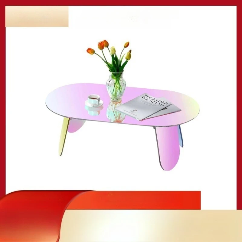 

Acrylic colorful coffee table light luxury simple household round table
