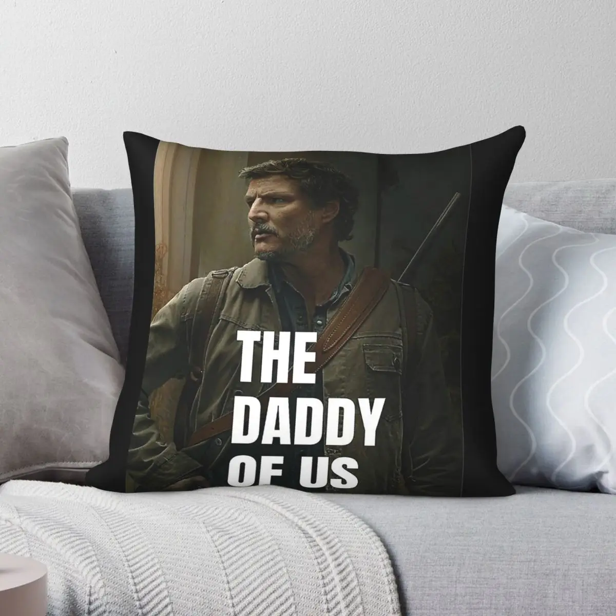 Pedro Pascal Quadratischer Kissenbezug, Polyester, Leinen, Samt, Muster, Reißverschluss, Dekor, Sofa-Sitzkissenbezug