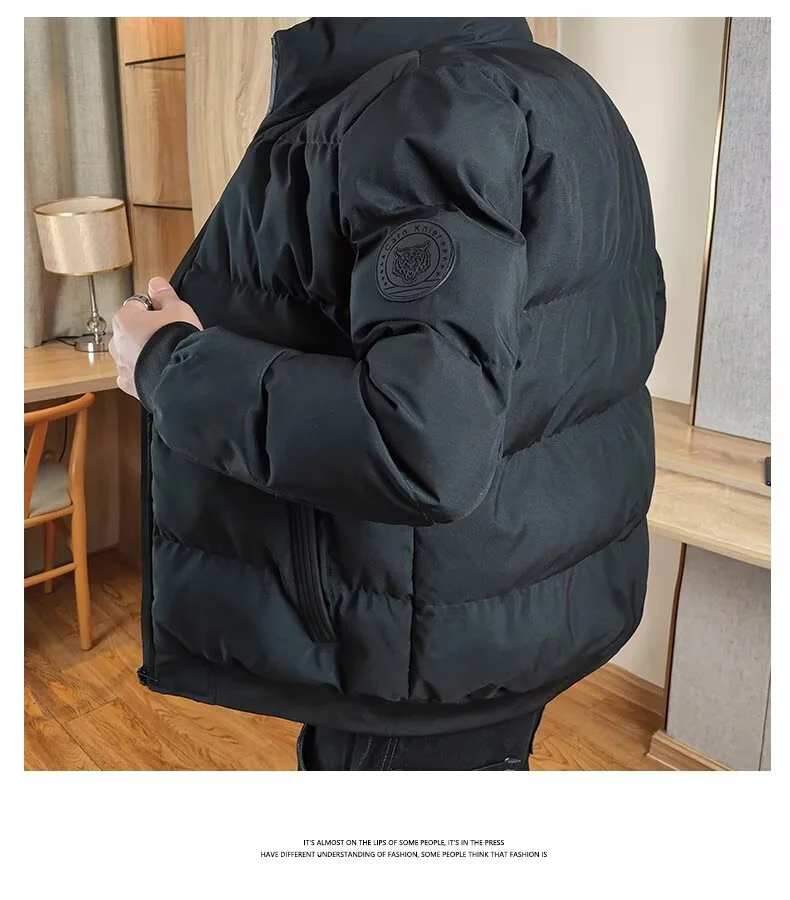 سترات قطنية شتوية عصرية بسحاب، سترات مبطنة بالقطن دافئة، ملابس رياضية شتوية غير رسمية مبطنة بالقطن، ملابس خارجية للرجال