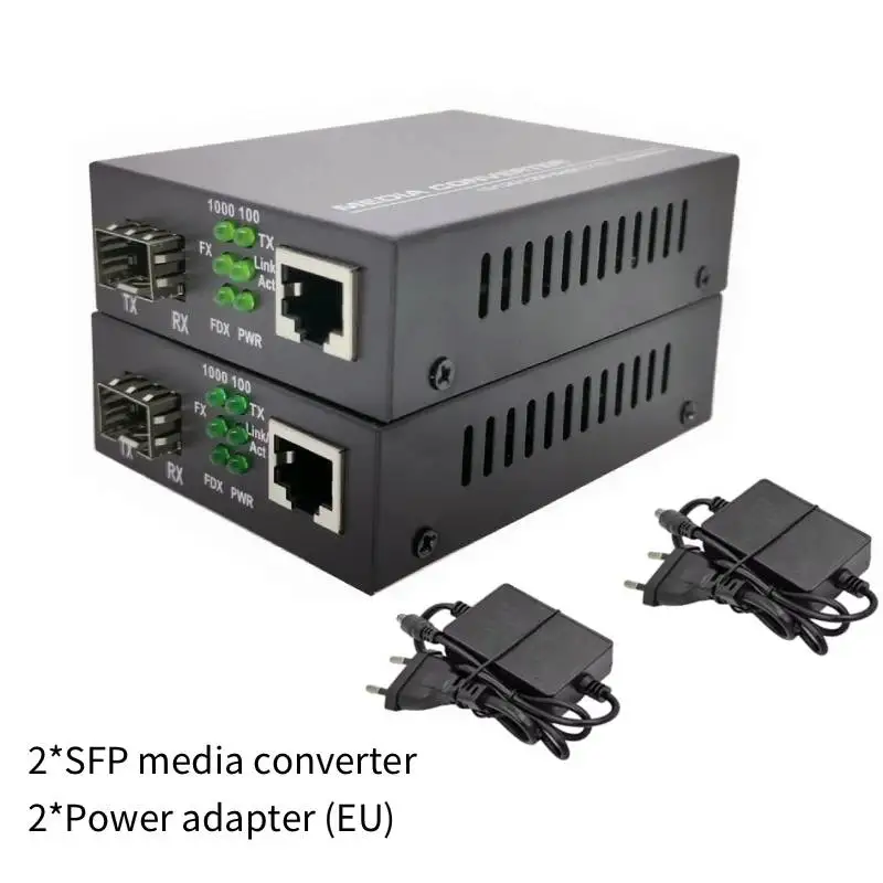 Gigabit SFP Media Converter Fiber to RJ45 Ethernet With LC Multi Mode Dual Fiber Module Fiber Optic Transceiver 500m