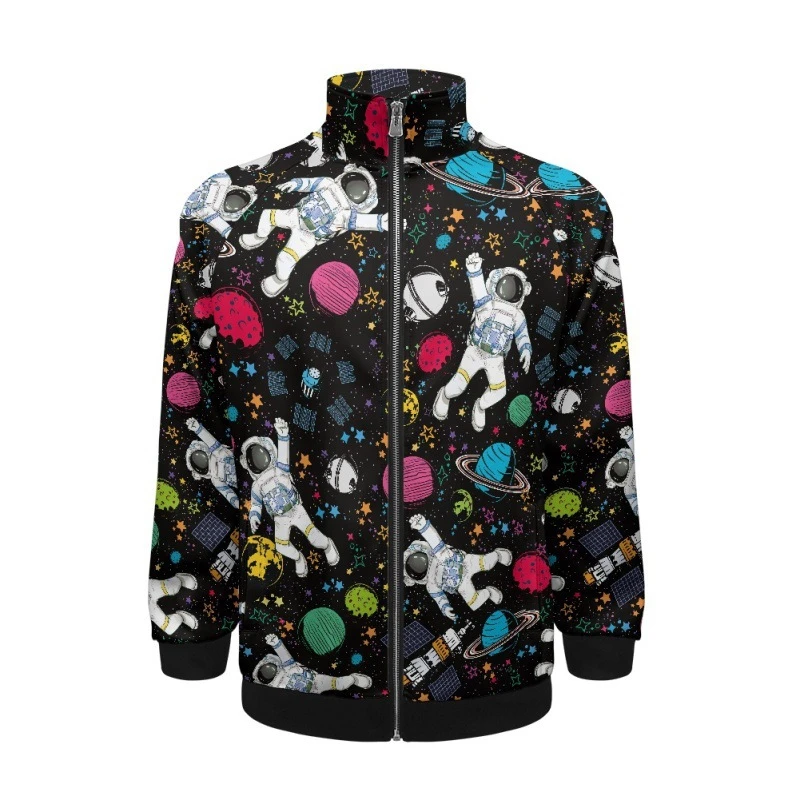 New Men's Zipper Jacket 3d Astronaut Panda Long-sleeved Coat Top Mens Stand-up Collar Shoulder Jacket Unisex Sweatshirt Hoodies