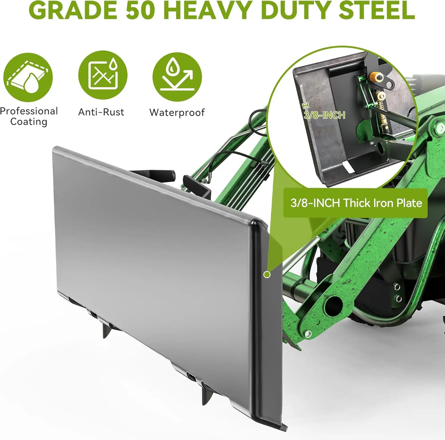 لوحة تثبيت Steer ZZH مقاس 3/8 بوصة، مرفق لوحة توجيه سميكة للانزلاق، لوحة توصيل سريعة عالمية متوافقة مع Kubota، Bobcat