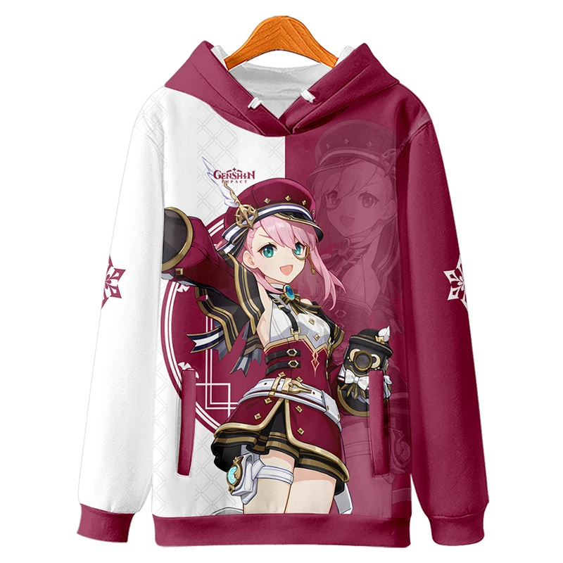 

Game Impact Charlotte Hoodie Charlotte Cosplay Costume Unisex 3D Printed Charlotte Hooded Coat for Spring Autumn