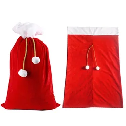 1Pc Santa Claus Sack Stocking Big Gift Bags Christmas Day Large Decoration Flannel Christmas Drawst Bag Xmas Gift Bags