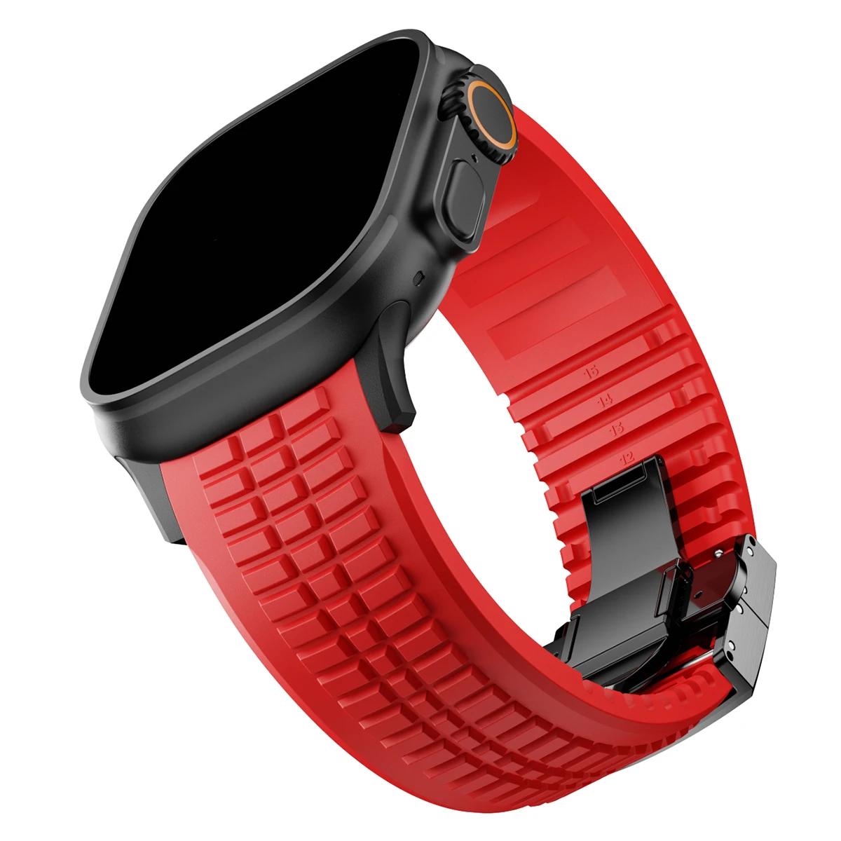 Sport siliconen band voor Apple Watch Ultra 2 49 mm 46 mm 45 mm 44 mm Luxe metalen armband voor iWatch-serie 10 9 8 7 6 5 4 Se-band