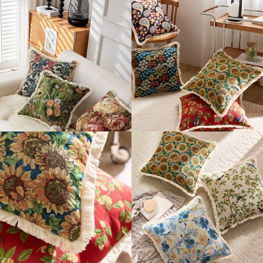 

Декоративная наволочка из льняного хлопка в стиле ретро-живописи для дивана, кровати, гостиной, дома, с изображением домашних животных: собак и кошек