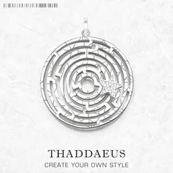 Pendant Labyrinth With Movable Star Summer Brand New Jewelry Vintage 925 Sterling Silver Maze Accessories Gift For Women