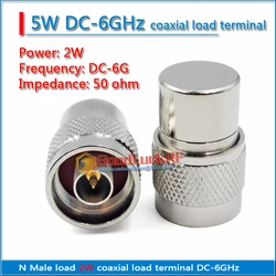 High-quality 50 ohm N Male Plug Connector 1W 2W Termination DUMMY Load DC-6GHz Brass RF Coaxial Adapters Engineering testing