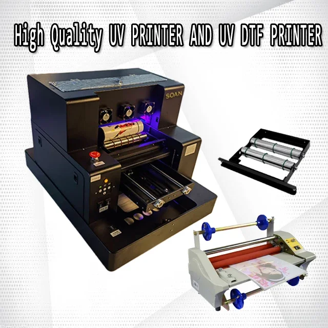 A3 UV Printer CMYKW Varnish Printer Machine LED Phone Case Pen DTF Sticker Acrylic PVC Board Flatbed Printer Price