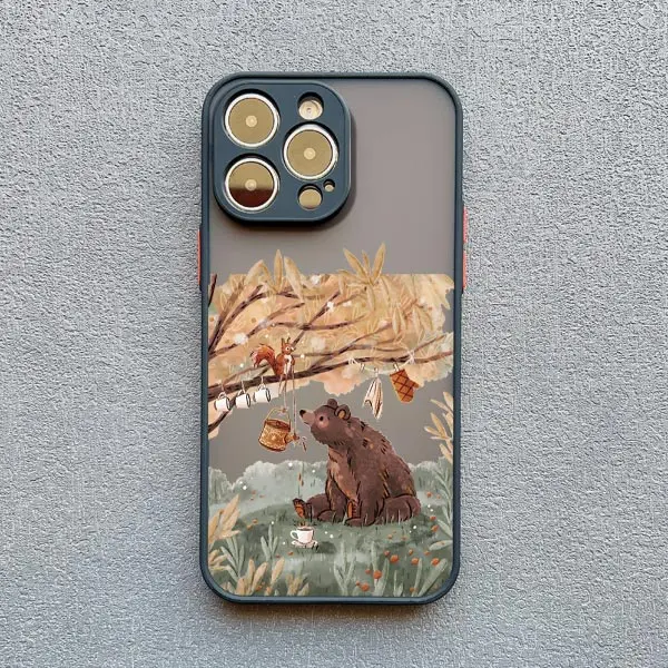 Cartoon Tier Freizeit Telefon Fall Für iPhone XR XS X 17 16 11 12 13 14 15 Pro Max mini 16 15 14 Plus Stoßfest Matte Abdeckung – Detail 4
