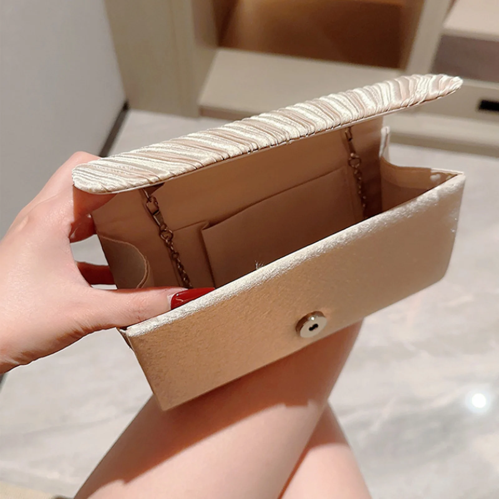 نساء مساء حقائب يد أنيقة فاخرة أنثى فضي/أسود/أبيض مخلب الزفاف محفظة حقيبة يد السيدات سلسلة حقائب كتف #4