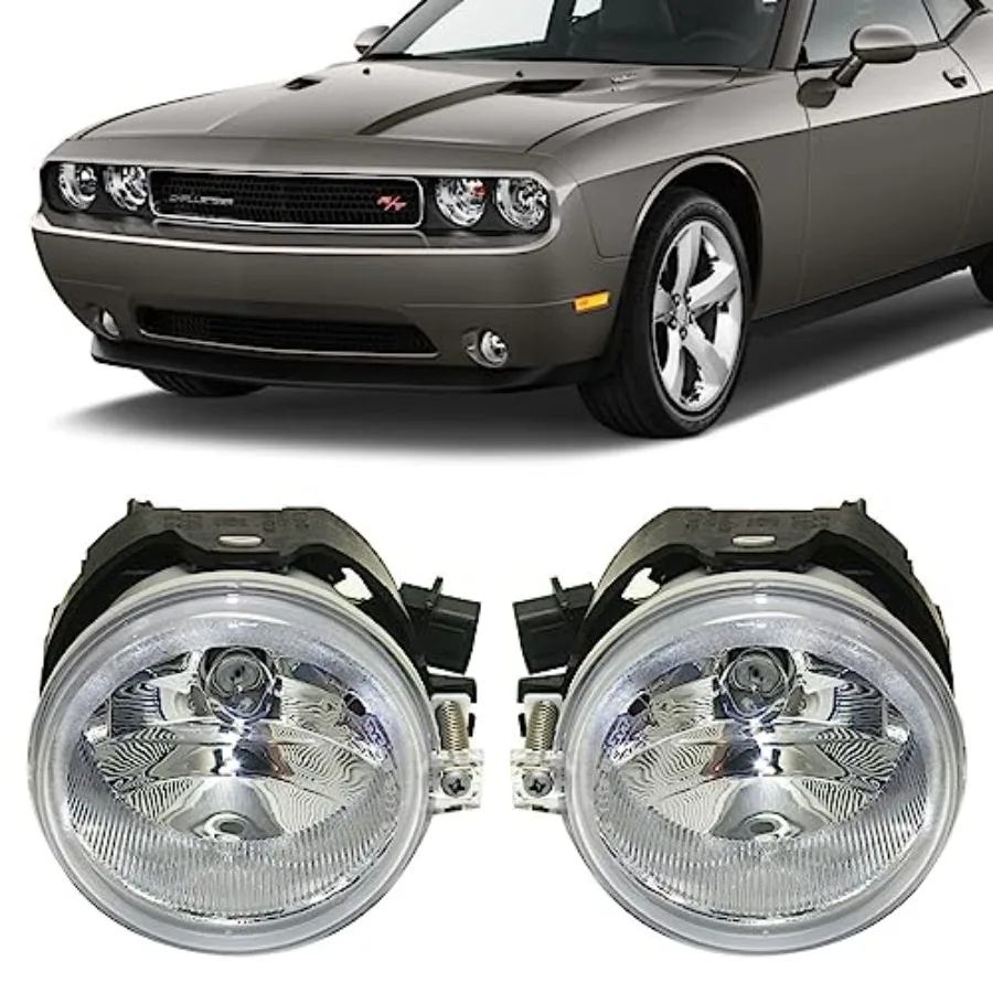 

2011-2014 Dodge Fog Lights Fit 2010 Dodge Charger Driver and Passenger Side Includes Lens Housing Bulb Black