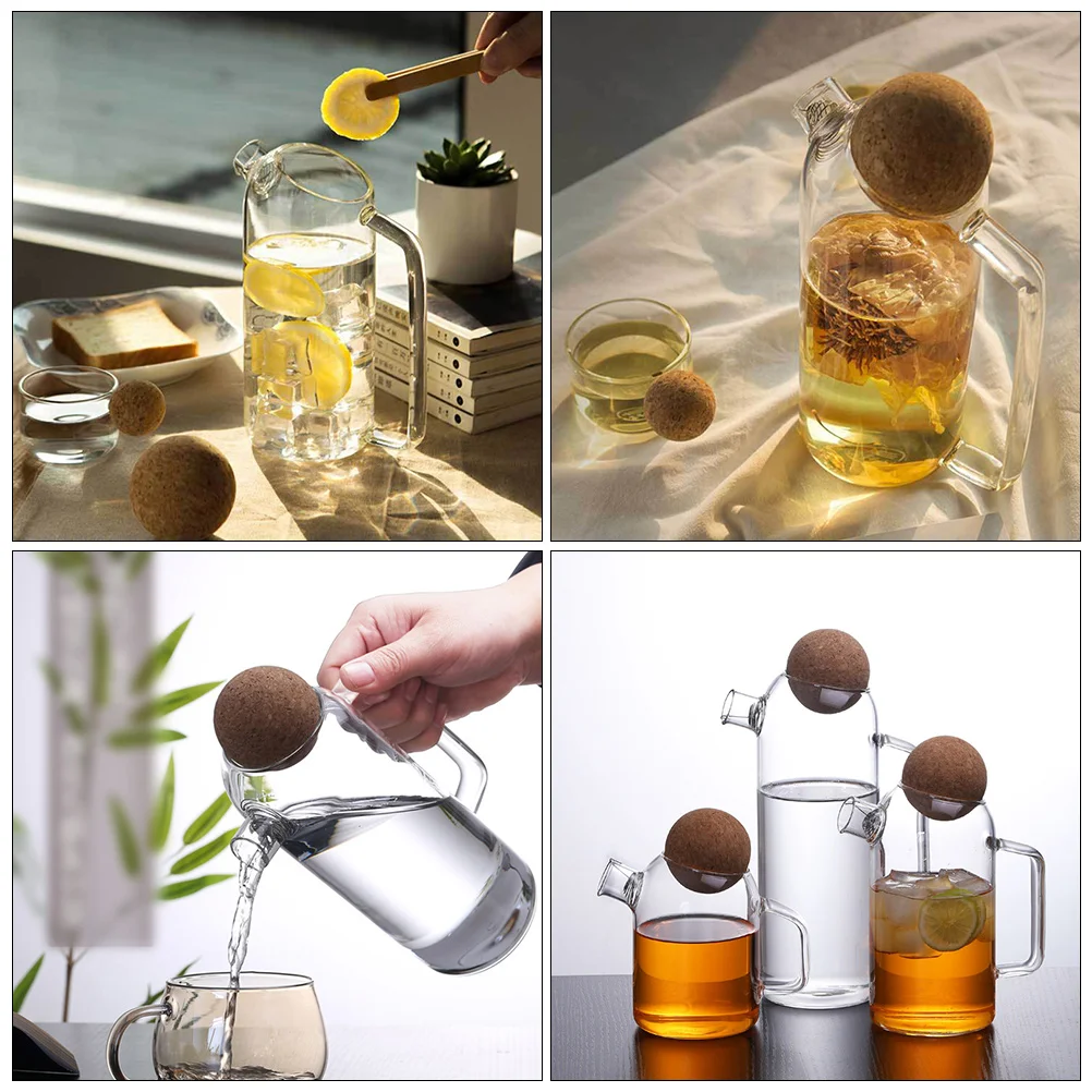 

Glass Tea Heat resistant Clear Glass Tea Kettle With Cork Transparent Kitchen Barware Jug Bottle Home