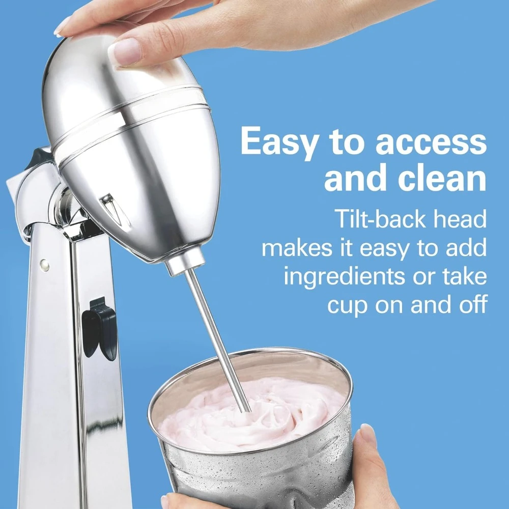 Mixer minuman listrik, & buih susu, 2 kecepatan, ekstra besar 28 Oz. Cangkir baja tahan karat, Juicer