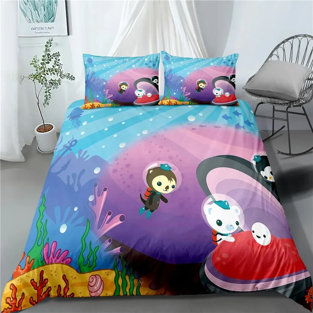 

The Octonauts 3D Bedding Set Cartoon Duvet Cover Polyester Pillowcases Quilt Cover Gift For Kids Twin King Queen Home Decor