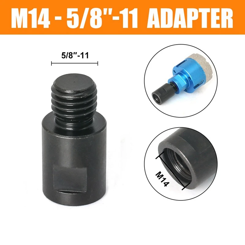 2Pcs M14 To 5/8 Inch-11 Adapter Angle Grinder Thread Converter Adapter Shaft Converter Connector For Diamond Core Drill Bits