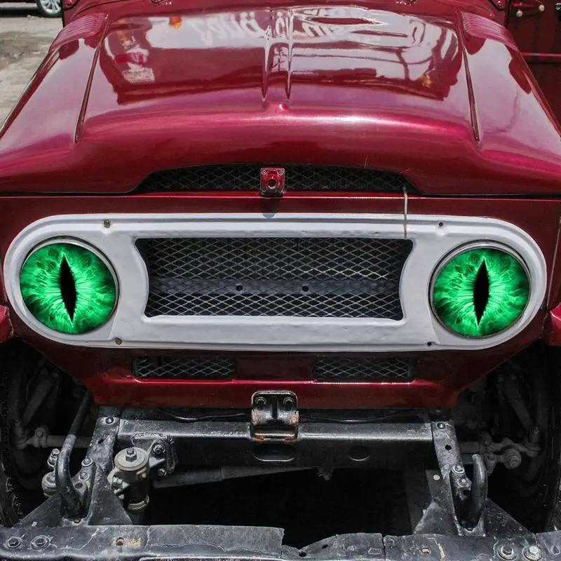 

Наклейки на фары с глазами 3D круглые наклейки на окно автомобиля, наклейка на бампер, 2 шт., забавные наклейки, эстетическая наклейка для кузова автомобиля