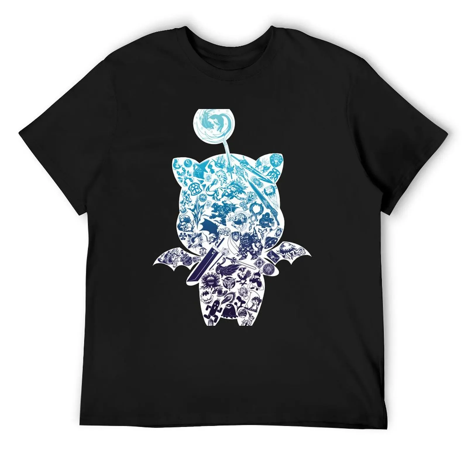 

Moogle-verse (blue) T-Shirt Personalized t-shirt customs Blouse shirts graphic tee Men's cotton t-shirt