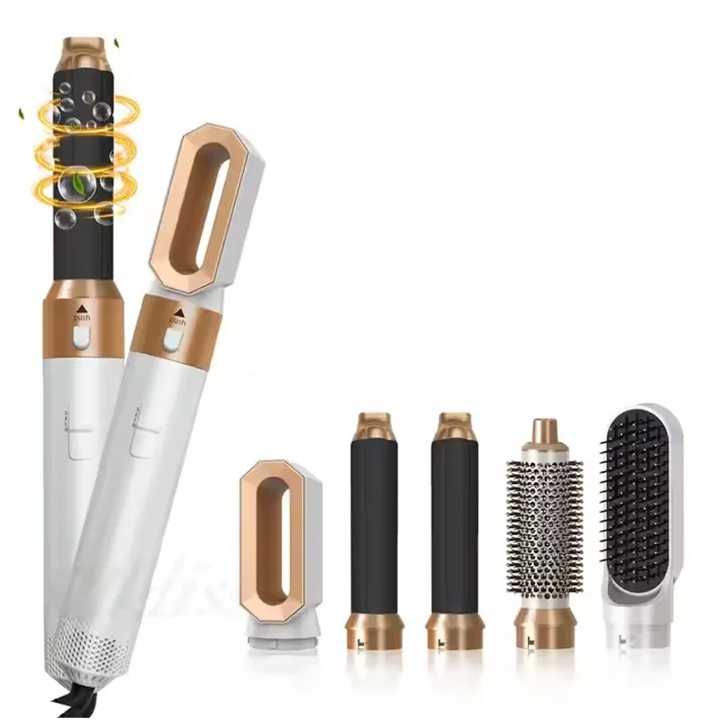 

5 in 1 Hair Curler Hot Comb Set Professional Curling Iron Hair Straightener Styling Tool Airwrap Hair Dryer Household