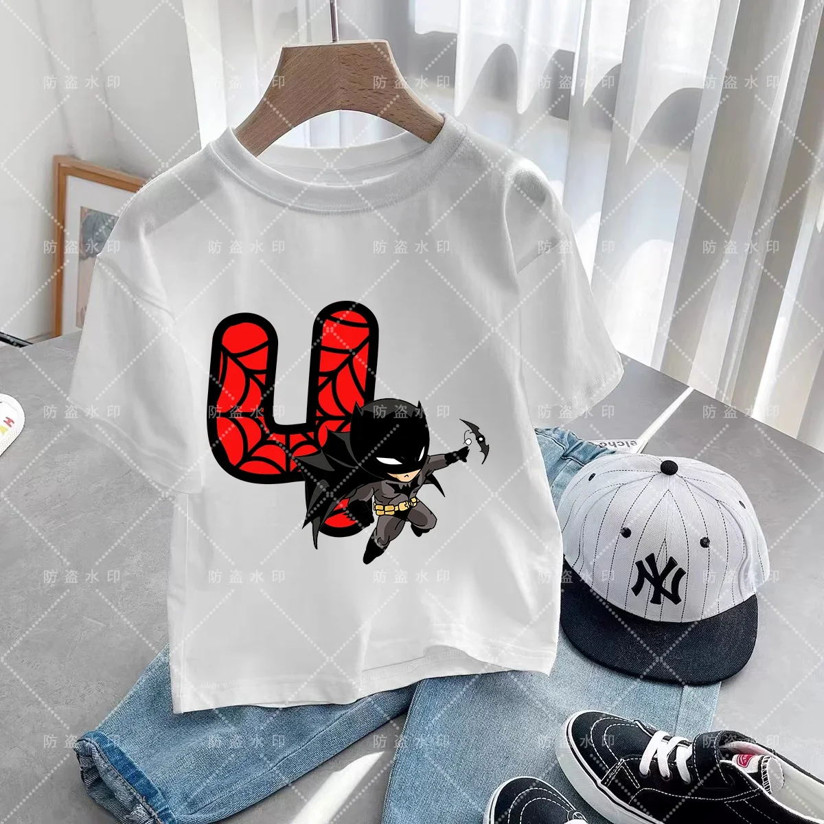 Marvel Heroes Birthday Party Cartoon T-shirt Boys Girls T-shirt Number 3 4 5 6 7 8 9 10 11 12 Spider-Man cartoon Kids Costume