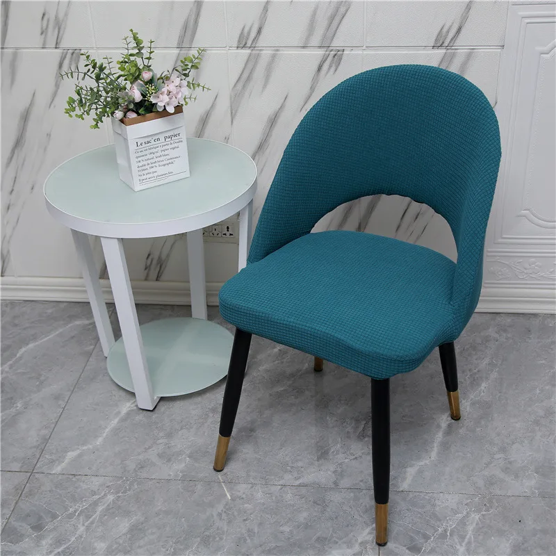 1Pcs Curved Chair Cover Hollow Back Jacquard Arc Armchair Covers Dining Chair Covers Home Spandex Elastic Dustproof Chair Cover