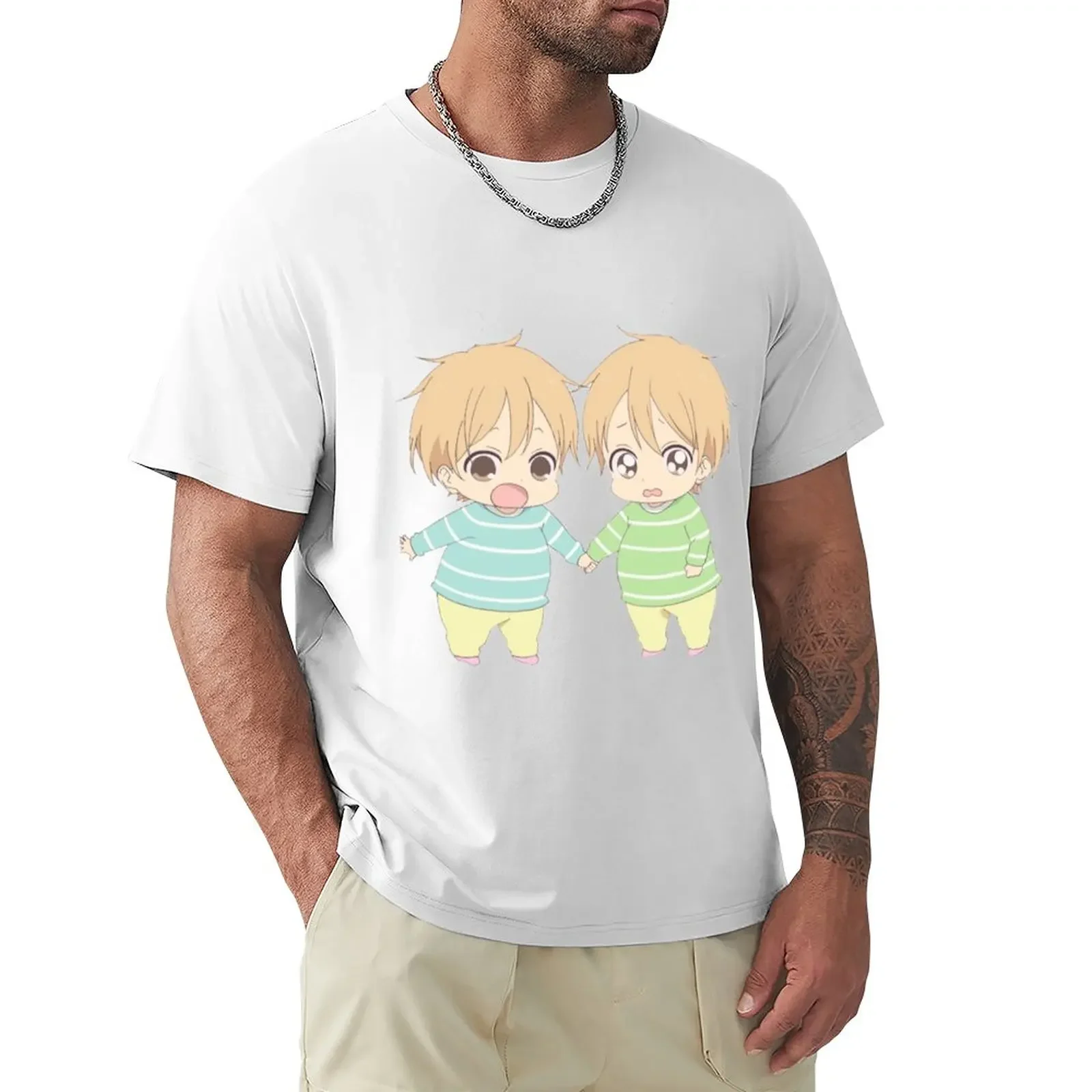 School babysitters -Mamizuka twins T-Shirt tops customs heavyweights slim fit t shirts for men