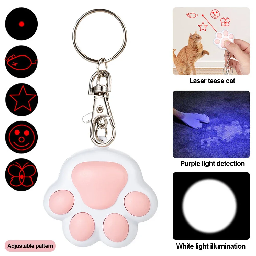 Pet Cat Toys USB Rechargeable Multifunctional Pet Laser Toy For Cats Interactive Funny Kitten Training Laser Toy Cat Accessories