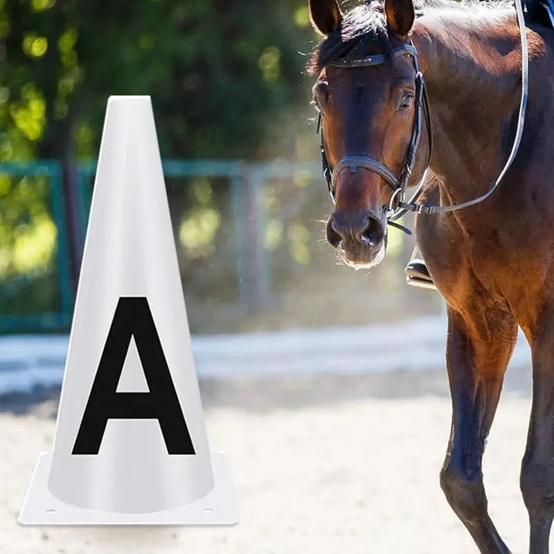 Training Cones Portable White Dressage Letter Cone Set Horse Training Equipment Stackable Sports Training Cone For Equestrian