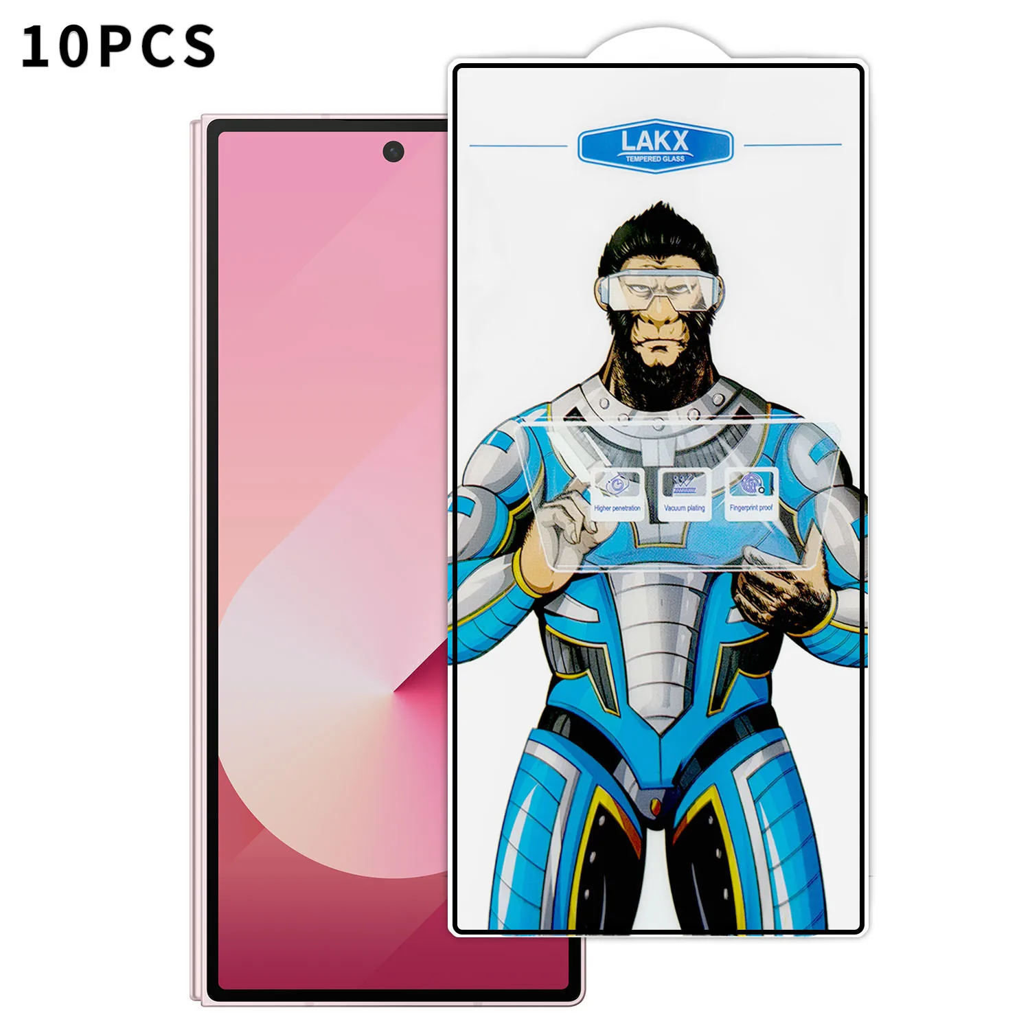 

For Samsung Galaxy Z Fold6 5G 10Pcs High Definition Tempered Glass Anti-fingerprint Anti-static Electroplating Full Screen Prote