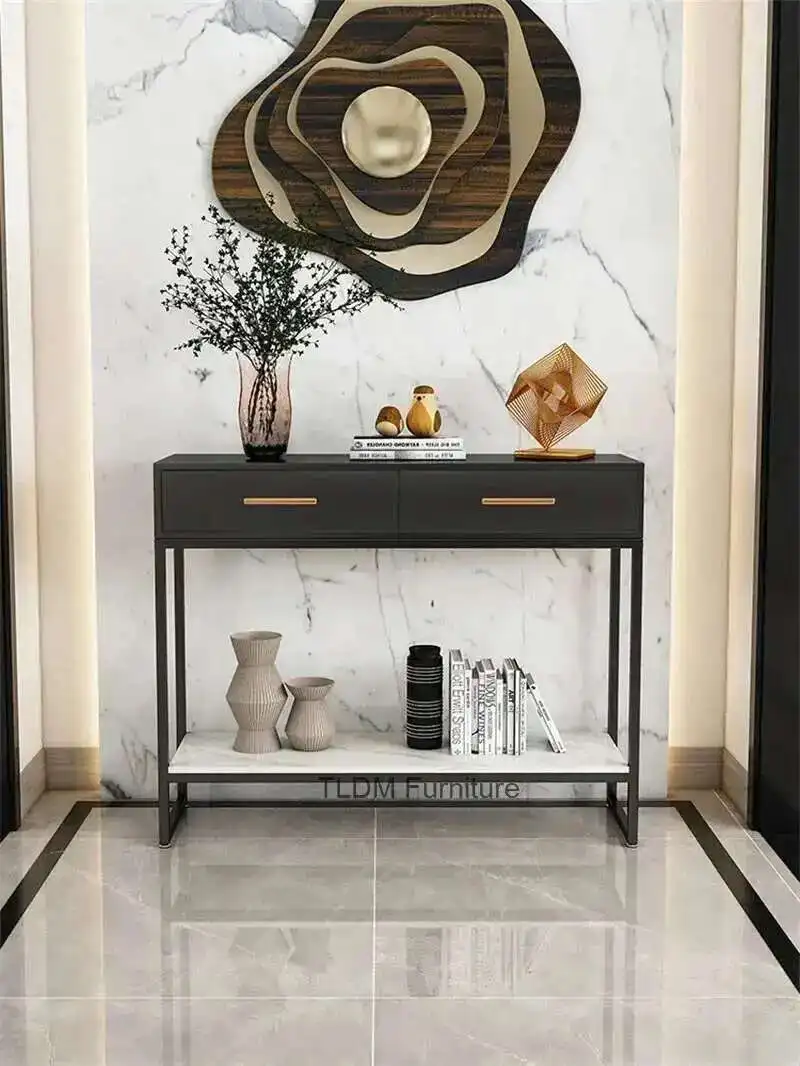 طاولات وحدة التحكم الاسكندنافية الإبداعية غرفة المعيشة التقسيم خزائن الزخرفية أثاث المنزل الحديثة طاولة وحدة التحكم بسيطة للممر