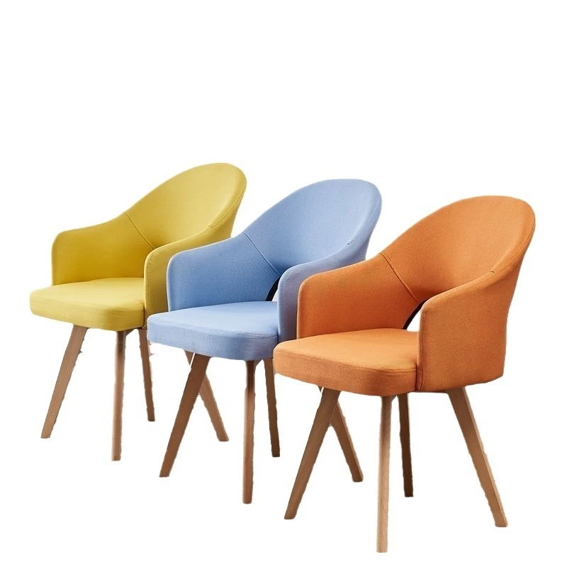 

Nordic solid wood home simple study back chair bedroom leisure chair