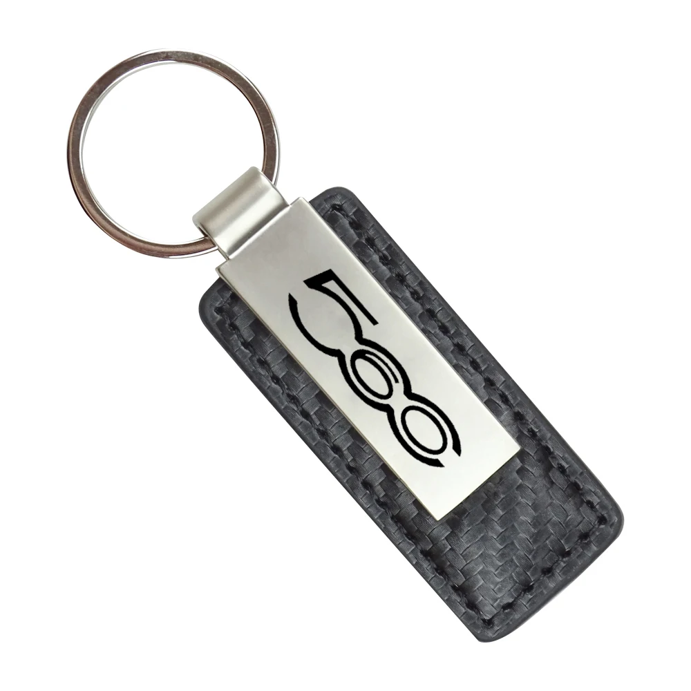 Car New Leather Metal Car Key Chain Keychain Car Key Ring For Fiat 500 60th HATCHBACK 500L 500S 500X 500C 500E Auto Accessories