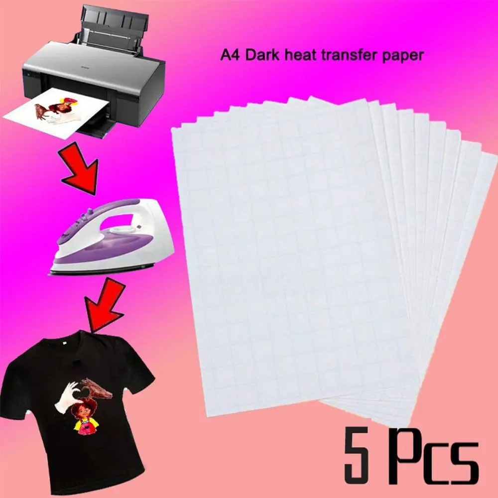 Papel de transferencia de calor para camisetas, pintura de tela ligera, inyección de tinta, papel de impresión por sublimación, paño oscuro claro, accesorios de bricolaje