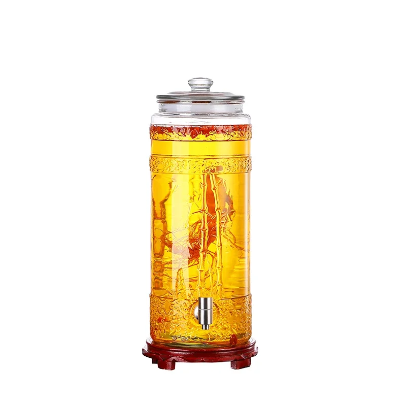 Lead-free thickened Ginseng wine jar Special wine bottle Household 5 kg green plum fruit  brewing container