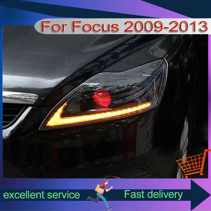 

Classic Style Headlights For Ford Focus 2009-2013 Modified Automotive Assembly Projection Lens LED DRL Dynamic Turn Signal Light