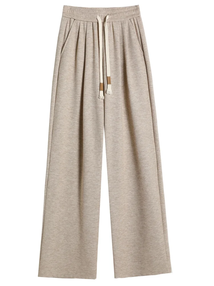 Oaeal Lazy Glutinous Pants レディース ハイウエスト ストレートレッグ ワイドレッグパンツ Fce 裏地付き スリムフィット カジュアルパンツ 通勤用