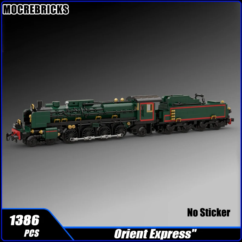 Technical City Railway Train France Orient Express Passenger Freight Locomotive Building Block Assembly Model Sets Bricks Toys