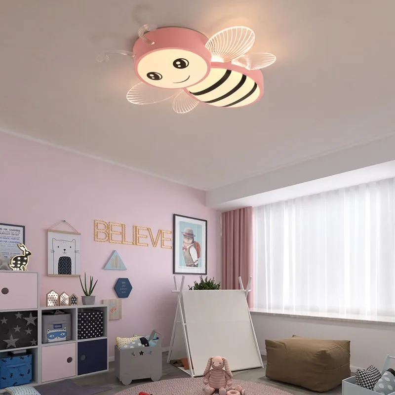 Imagem -03 - Luz de Teto Led Plafonnier Bee para Crianças Lustre Regulável para Meninas e Meninos Quarto de Estudo Bebê