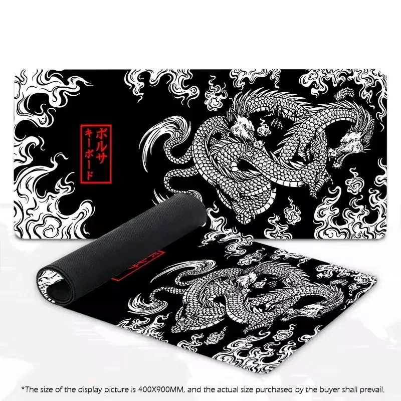 Grand tapis de souris de jeu XXL pour clavier de joueur (900 x 400 mm/800 x 300 mm) – Surface en tissu haute vitesse et tapis de bureau antidérapant pour ordinateur portable