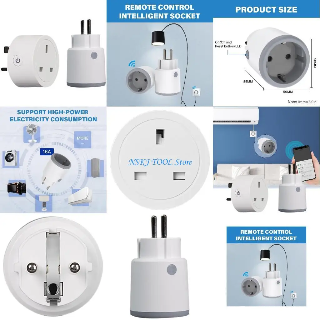 

L8RC Upgrades Plugs 16A with Remote Control & Timer PC & ABS Electrical Outlet