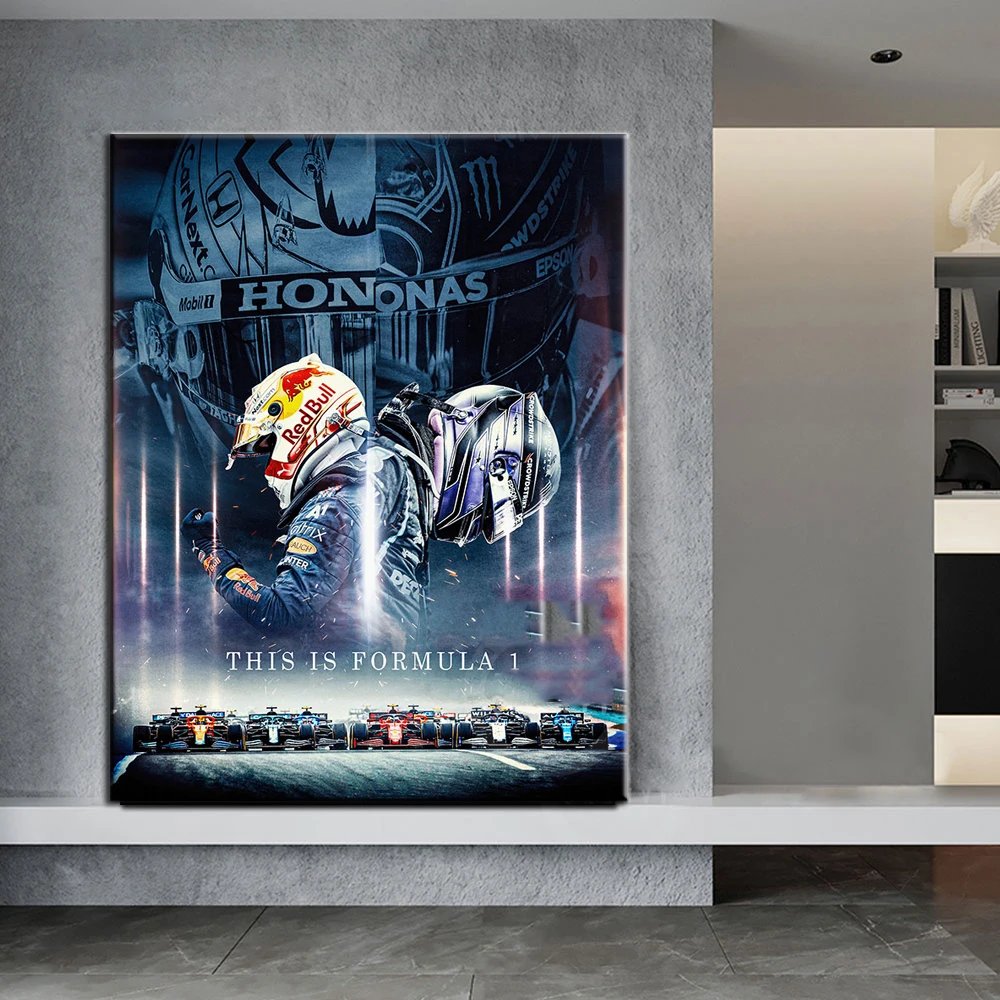 

Wall Art Canvas F1 Formula 1 Racing Car Poster Painting Home Decoration Living Room Picture Print Bedroom Mural Framework