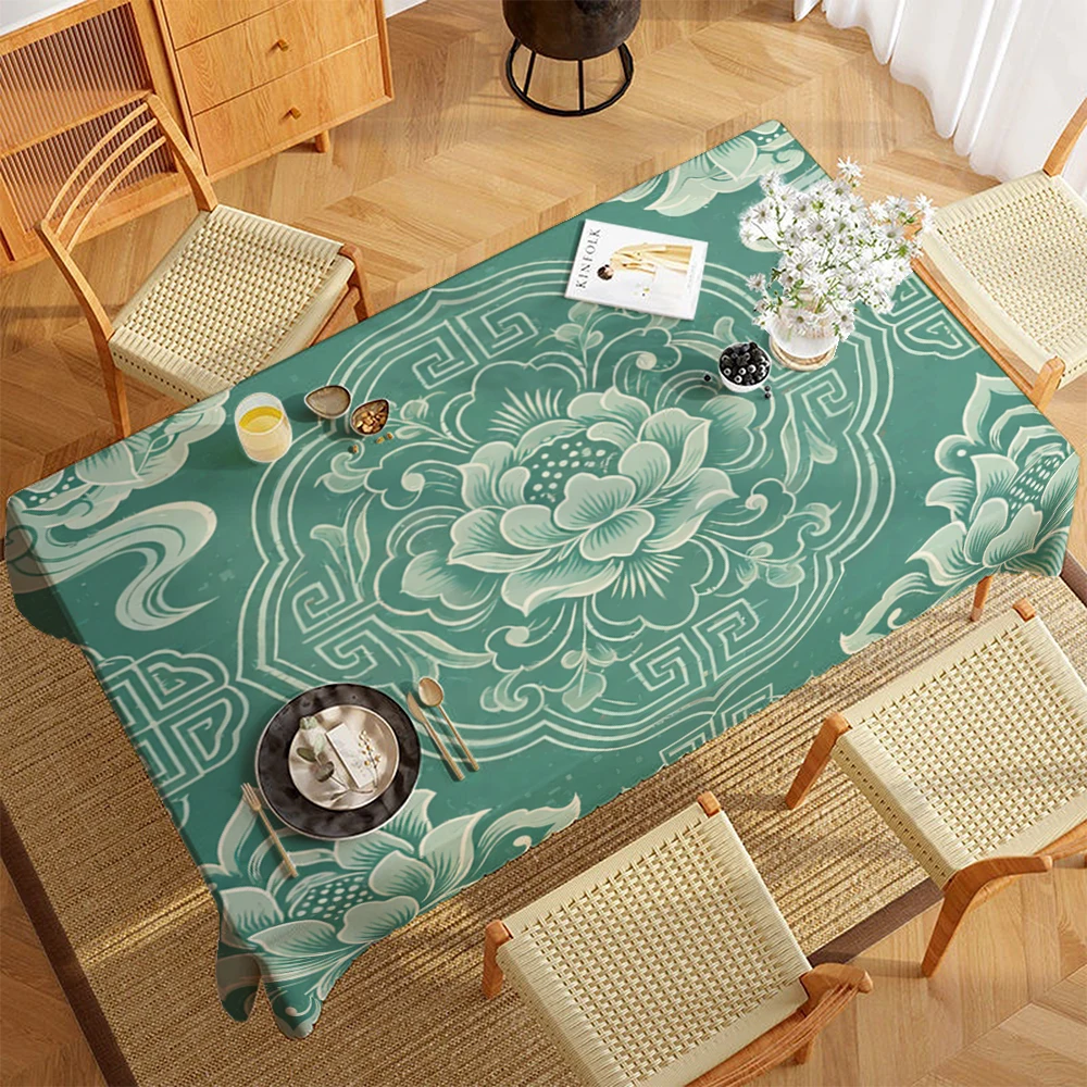 2D Flat Printed Polyester Table Covers For Dining Table Room Decor Picnic Blanket Camping Table Cover Party Supplies Summer