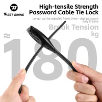 WEST BIKING Bike Password Lock 3 Digit Cable Tie Lock Multipurpose Bicycle Electric Scooter Portable Anti-theft Bike Helmet Lock