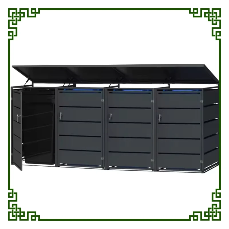 

Hot-selling high-end 240L large outdoor trash can with lid anthracite gray galvanized sheet trash can