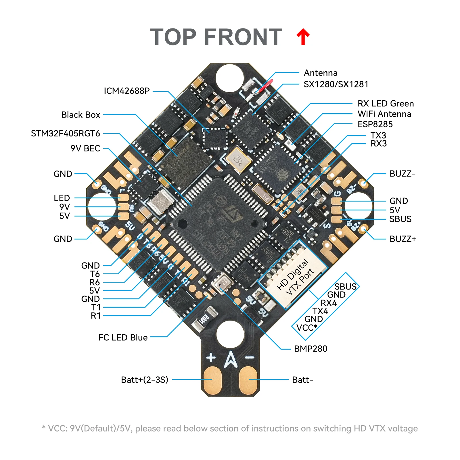 BETAFPV F4 2-3S 20A AIO FC V1 for Pavo Pico Brushless Whoop Quadcopter HX115 SE Toothpick Drones