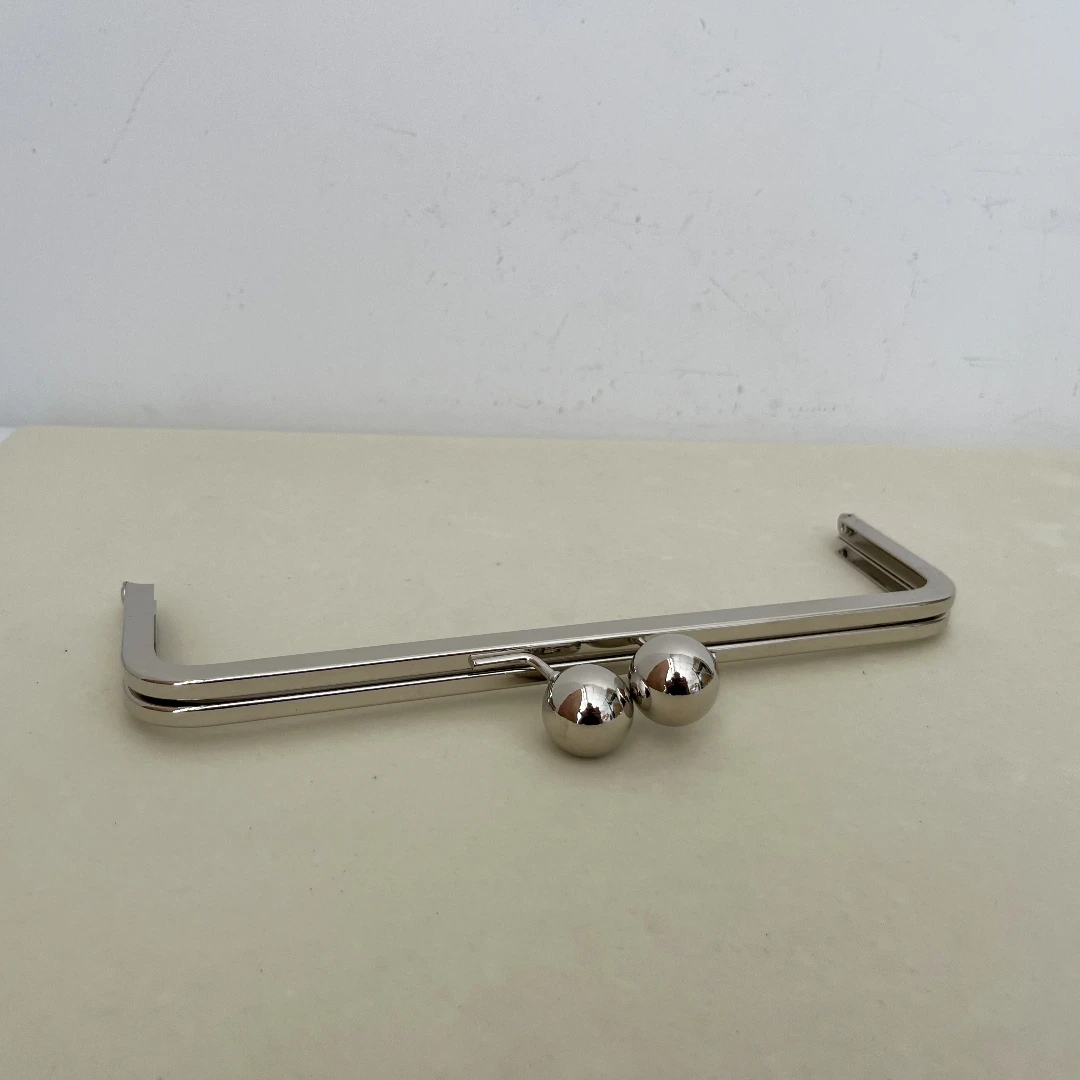23/18/15.5cm Bag Frame Purse Hardware Frame  Big Ball Women Handmade Bag Handle DIY Parts Clutch Purse Frame No Hole Nickel