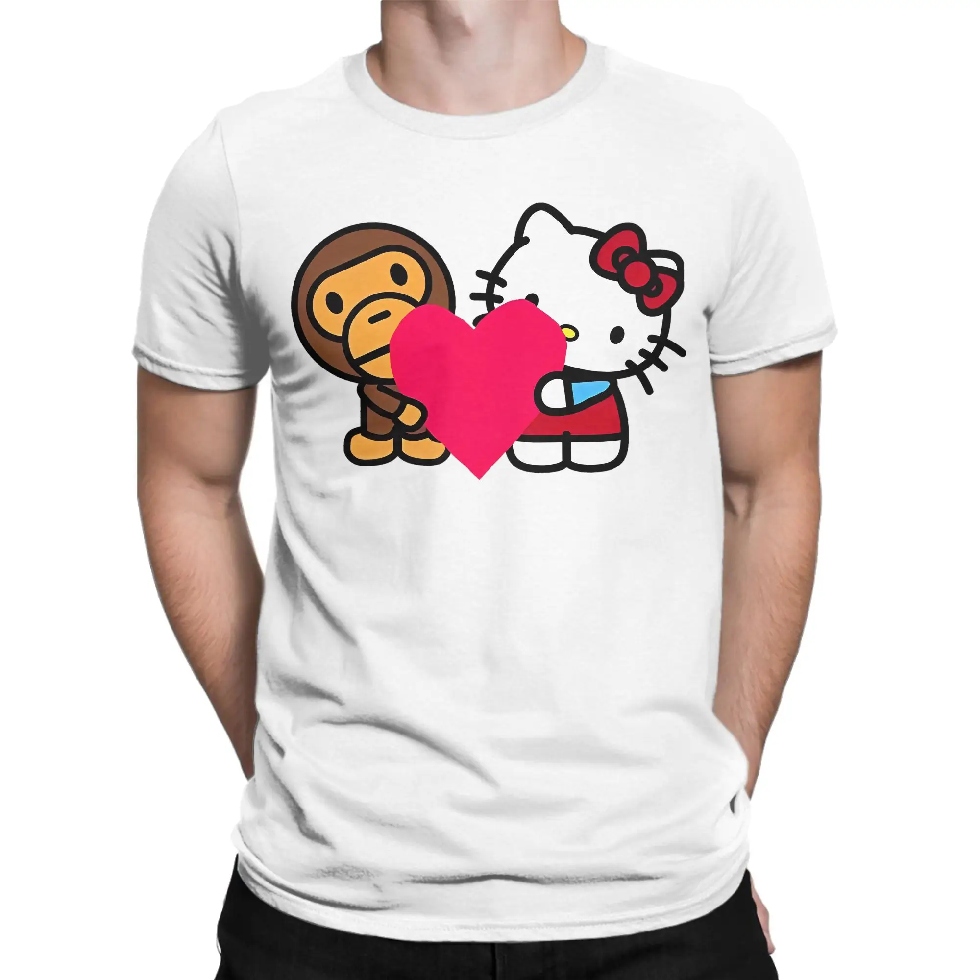 

2025 FUNNY Hello Kitty Unisex T-Shirt Casual T-Shirt Short Sleeve O-Neck T-Shirt Classic Cute Girl Clothing