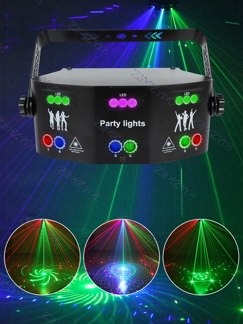 Home Party Light DMX Disco Laser Stage Lights LED Strobe Lighting DJ Rave Projector Music for Club Parti Nightclub